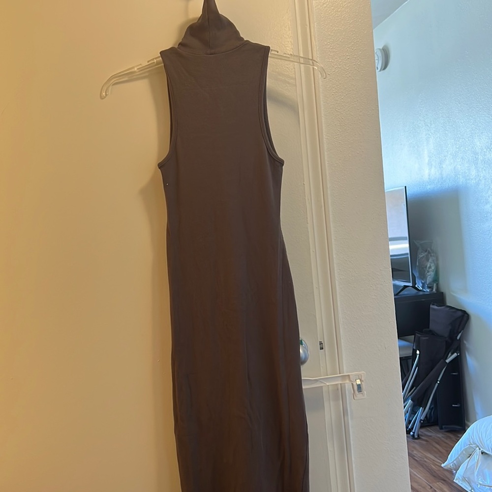 Zara grey maxi dress, with turtle neck no shoulders dress, very comfortable